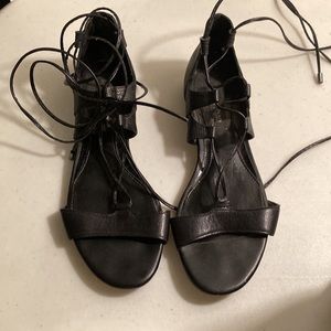 White House Black Market Strappy Black Sandals Sz 6